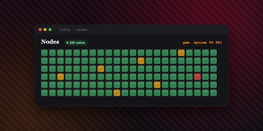 Overzicht van 220 virtuele servers met realtime status